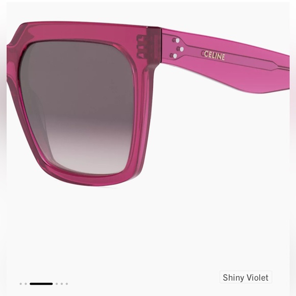 NEW🚨Celine Bold 3 Dots 55MM Oversized Square Sunglasses Shiny Violet/Gradient - Picture 3 of 16